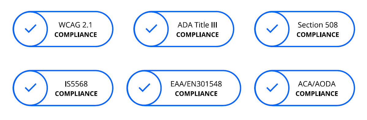 6 checkmark sections with following text 